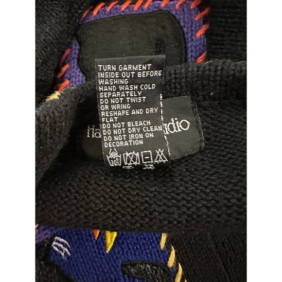 Hampshire Studio BOO! Halloween Sweater Vest Embroidered Pumpkin Black Cat M - Picture 9 of 15